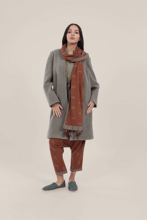 Short coat in furry wool blend